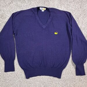 Vintage Augusta National Golf Shop Masters Slazenger V-Neck Sweater Navy Mens M